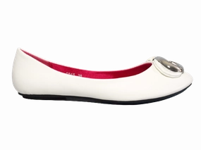 Damen Slipper Halbschuhe Ballerina Loafer Mokassins Slip On Flats Freizeit White # 6845 Athleisure Lederschuhe