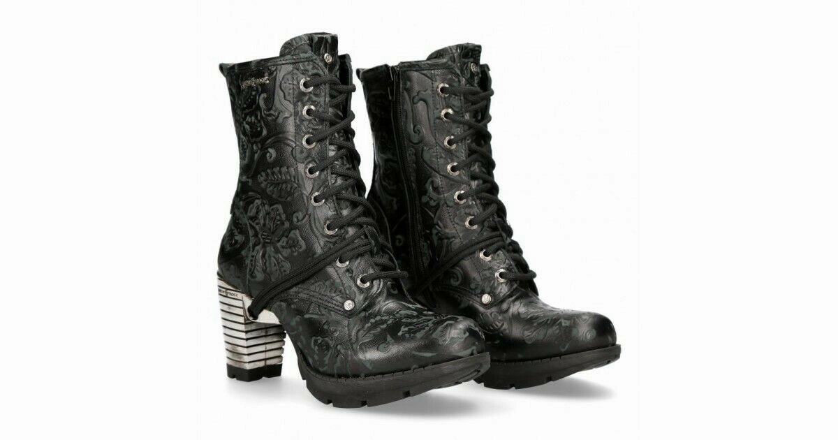 New Rock Schuhe Damen- Stiefelette Stiefel Absatz Boots Gothic M.TR001-S24 Idana Stiefel