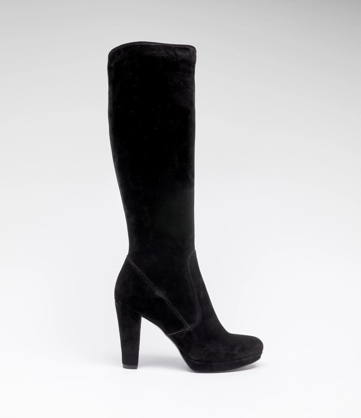 Schwere Stiefel Wildleder Langschaftstiefel Luisa schwarz