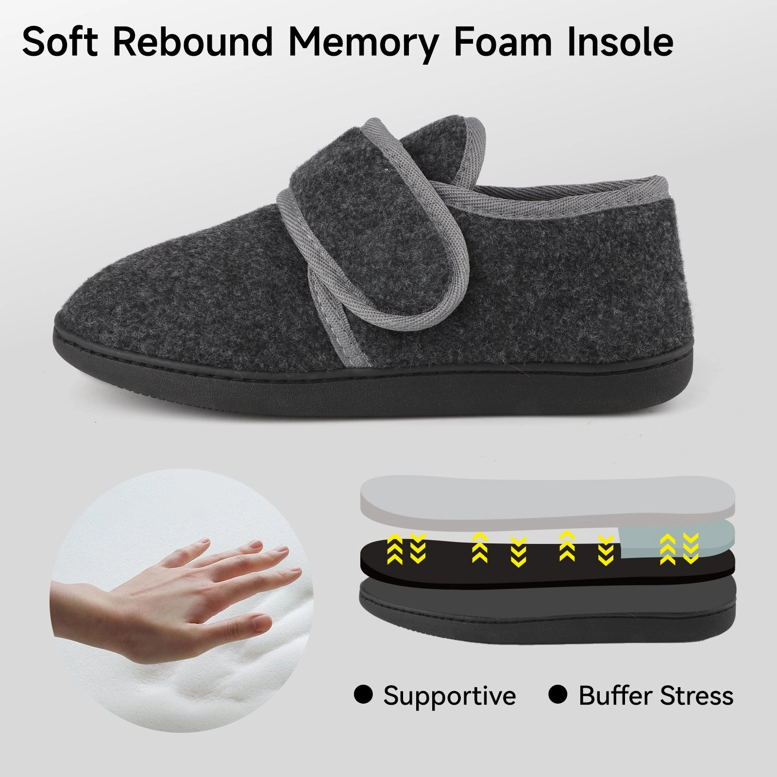 TIESTRA Herren Pantoffelstiefel Warme Flocking Pantoffeln Wide Fit Gemtliche Pelz Haus Schuhe Rutschschutz fr Indoor & Outdoor Pantoffeln Sandalen