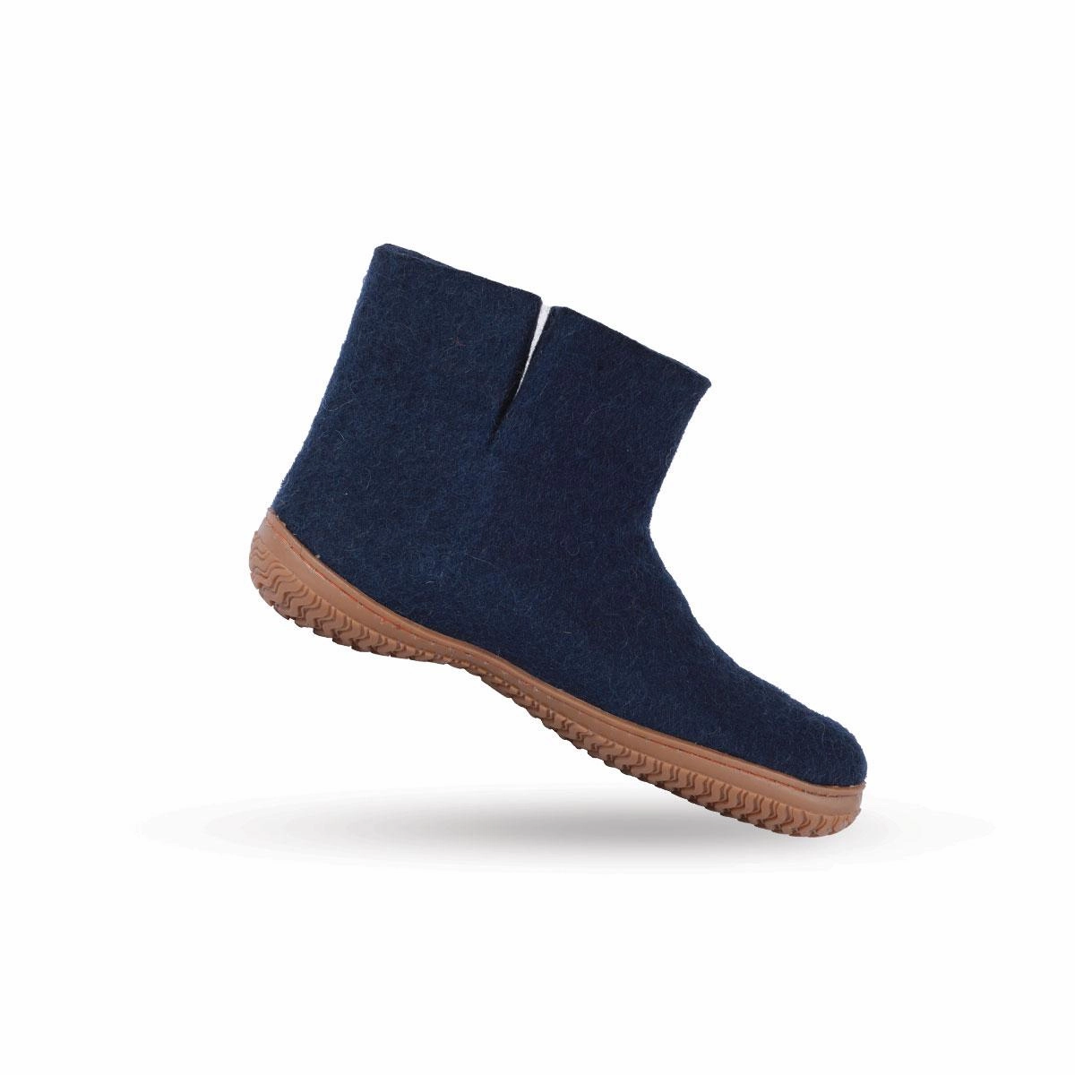 Anleitung Für Pantoffeln Wollstiefel (100% reine Wolle) - Modell Blau mit Gummisohle