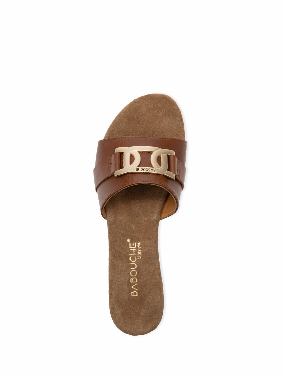 Flo | Slipper Cognac Sommer High Heels Sandalen