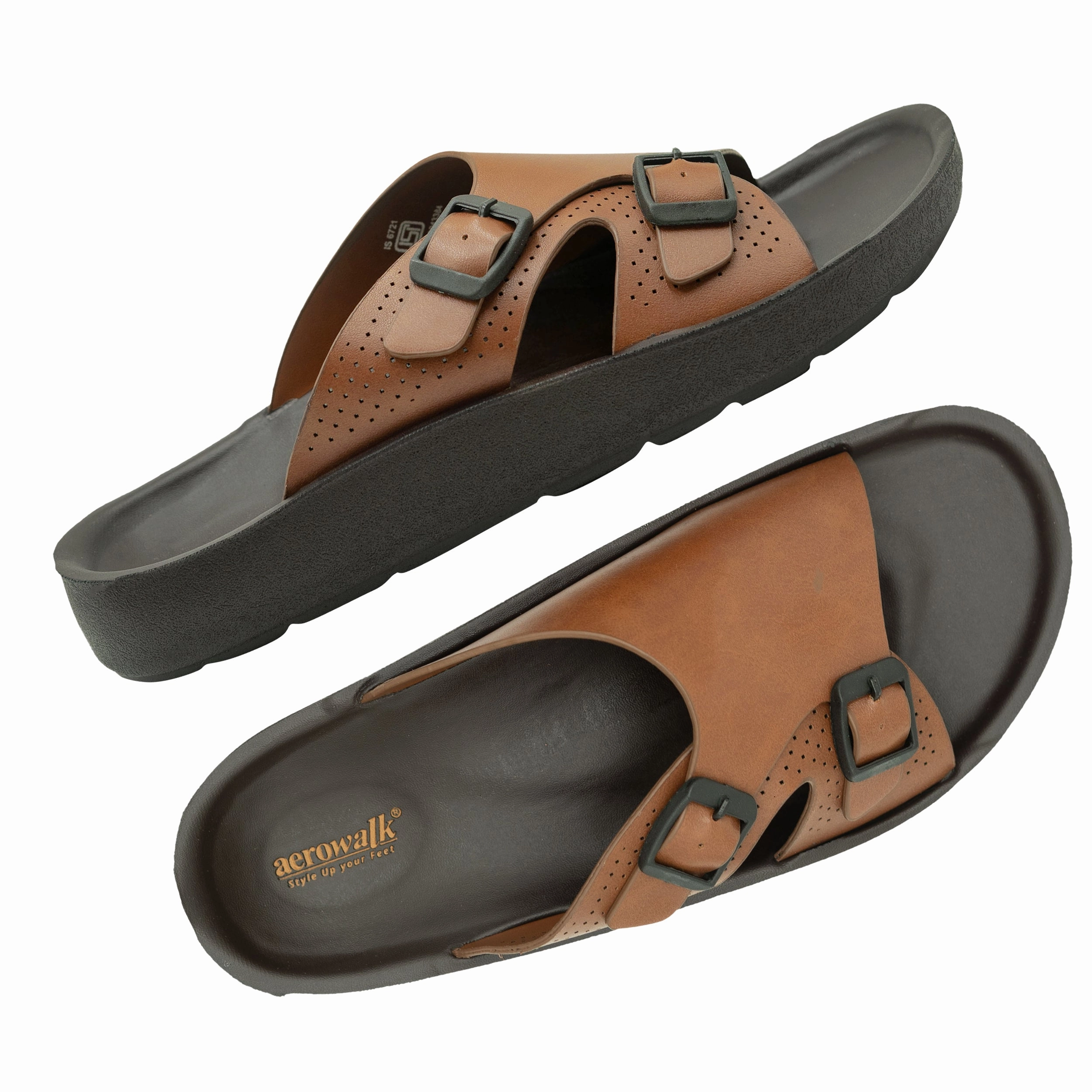 Aerowalk TAN Slipper with slip-on for male Pantoffeln Mit Absatz Vorne Geschlossen