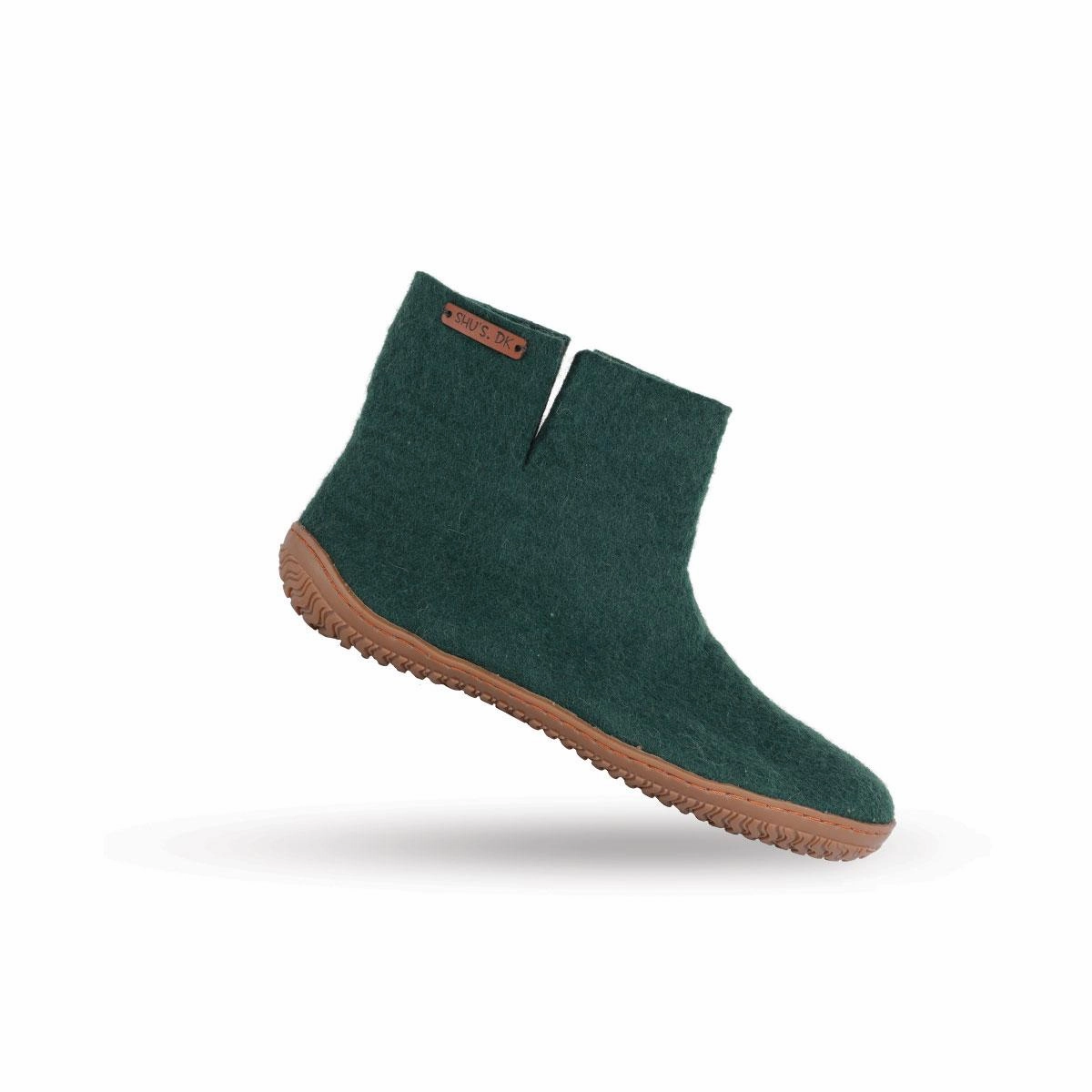 Pantoffeln Basteln Wollstiefel (100% reine Wolle) - Model Grn mit Gummisohle