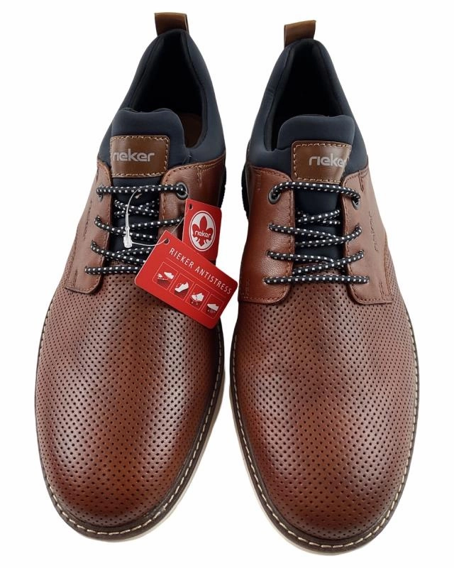 Rieker Herren  Slipper 14450-22 Braun/Blau Leder Pantoffeln Leder Test