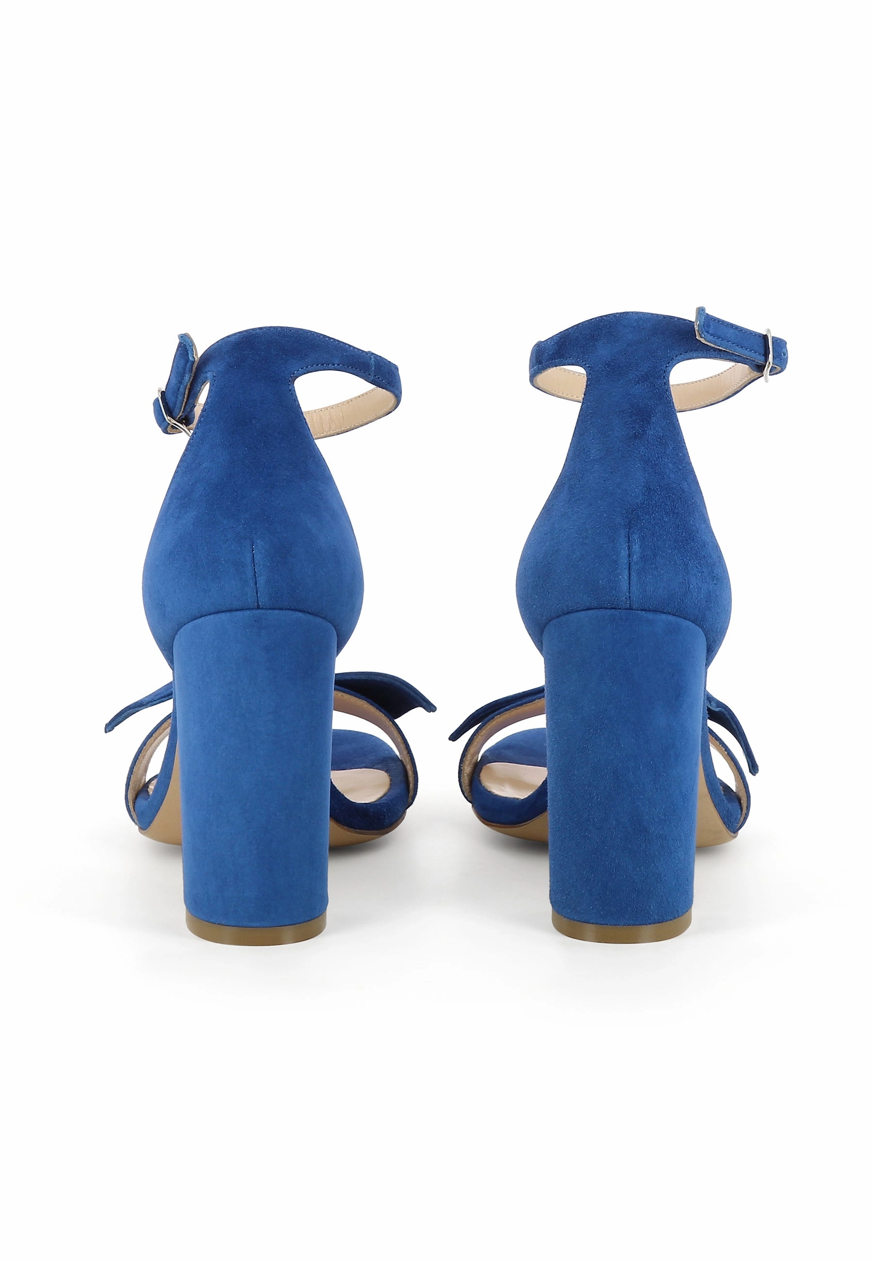High Heels With Straps Up The Leg EVA Damen Sandalette  -  Rauleder Blau