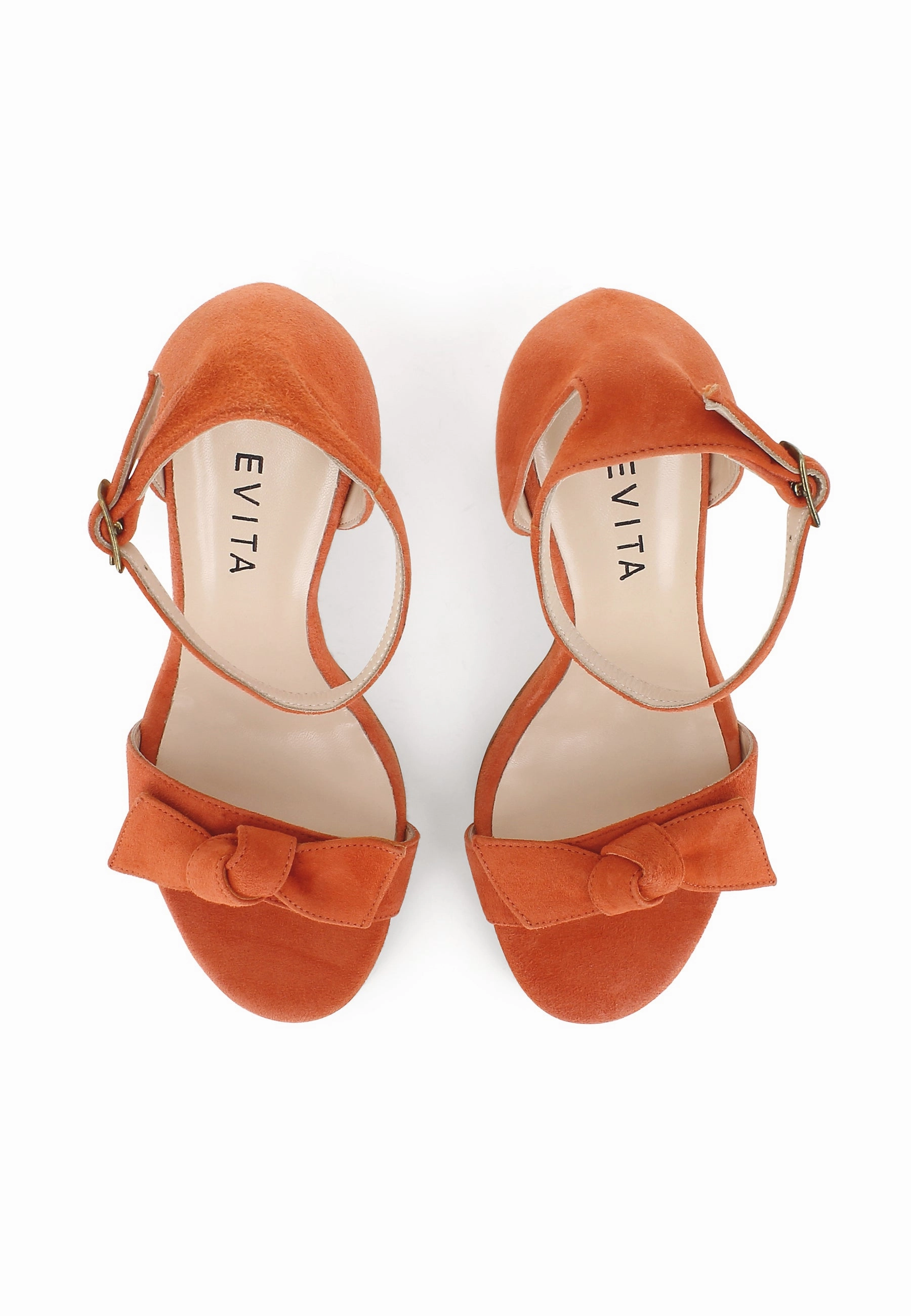 EVA Damen Sandalette  -  Rauleder Orange Skin High Heels