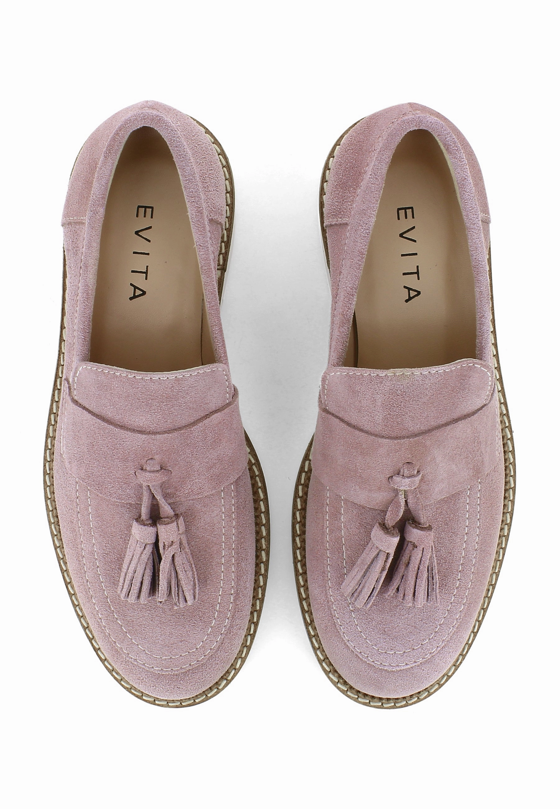 Herrenhausschuhe Leder Pantoffeln Gr 45 MARA Damen Slipper  -  Rauleder Mauve