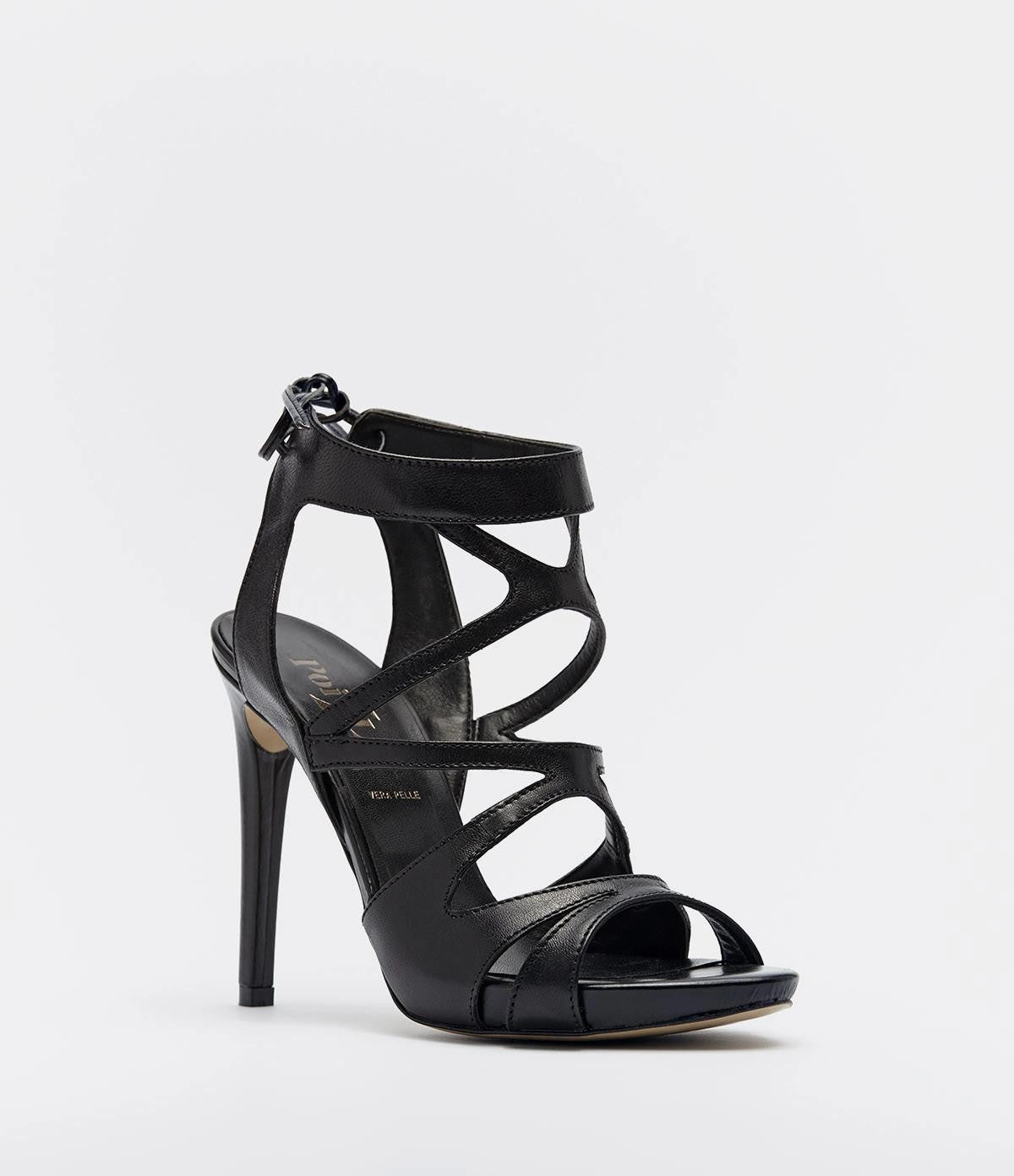 Riemchen Sandalette Giorgia schwarz High Heels With Bows On The Front