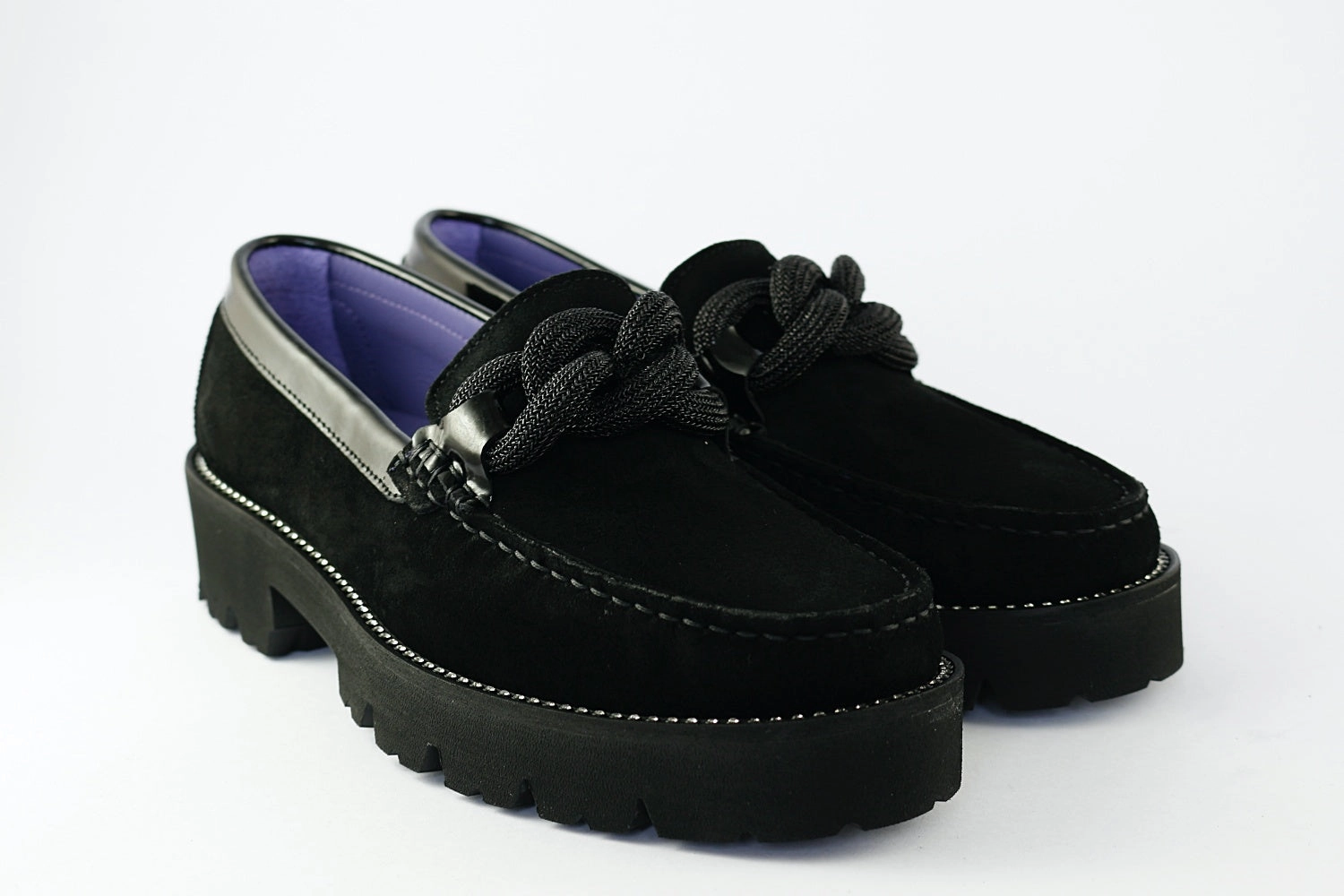 'Diamond' in Black 50s Penny Loafers