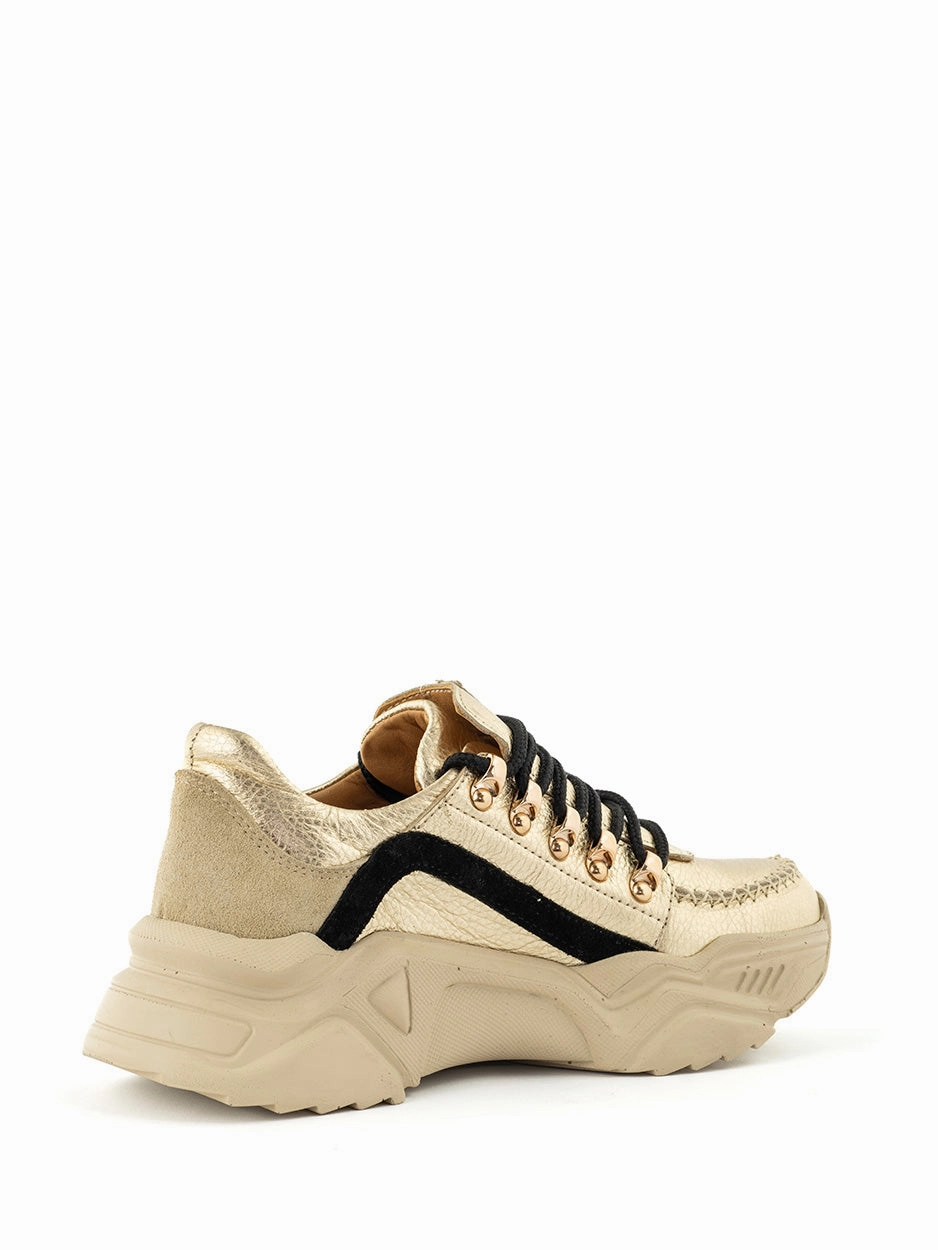 Lou | Sneaker Goud Offene Sneaker