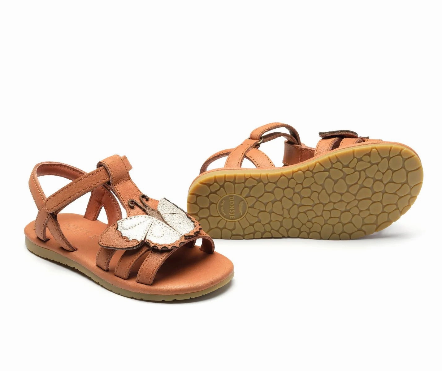 Schwarz Sandalen Sandale Iles Sky | Papillon in Walnut Leather mit Schmetterling