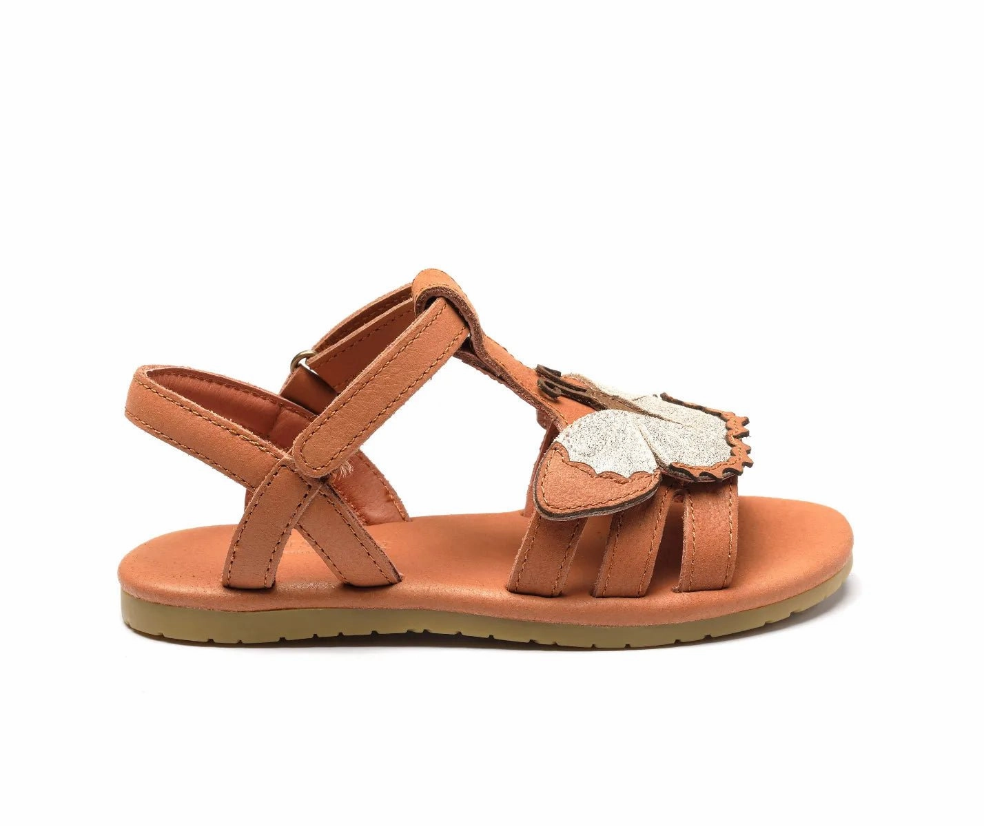 Sandale Iles Sky | Papillon in Walnut Leather mit Schmetterling Sandalen Gemütlich