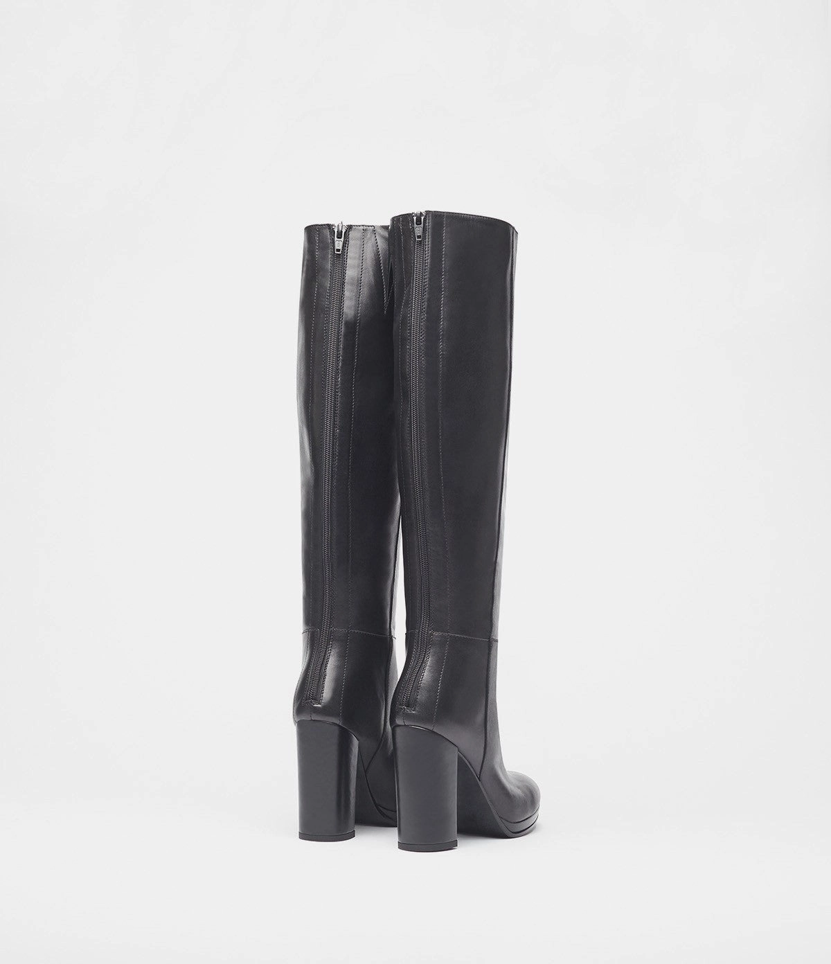 Overknee Stiefel Lack Flach Lederstiefel Ina schwarz