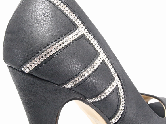 In Stockings And High Heels Damen High Heel Peep Toe Pumps Abendschuhe Black # 0199