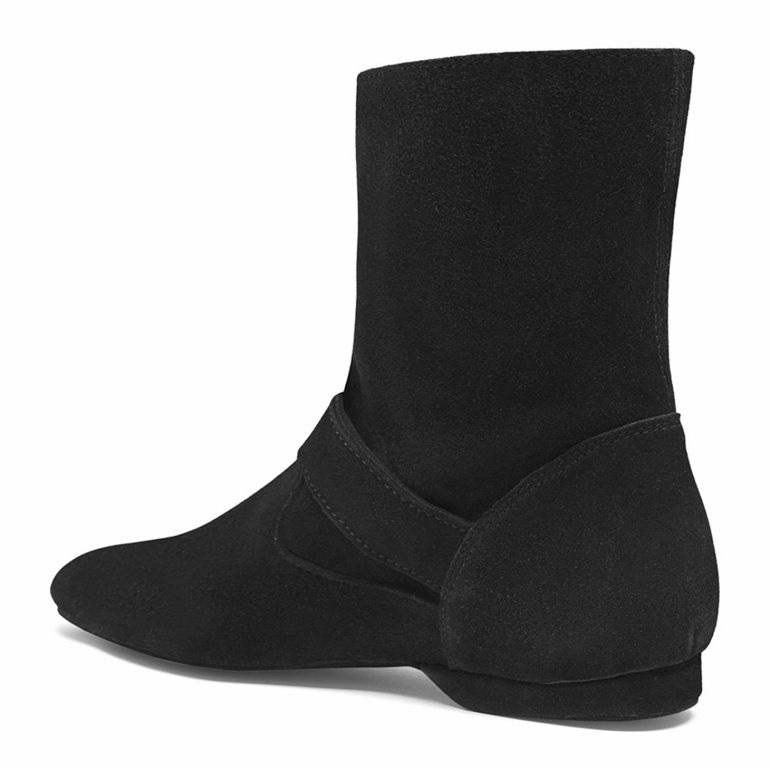 8855 niedrige West Coast Swing Stiefel in Schwarz Schwarze Stiefel Mit Absatz