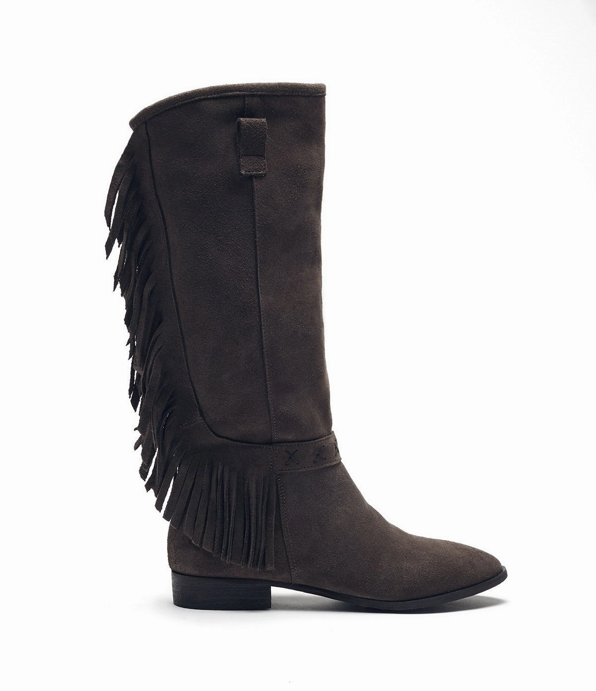 Fransenstiefel Fanny grau Armee Stiefel Winter