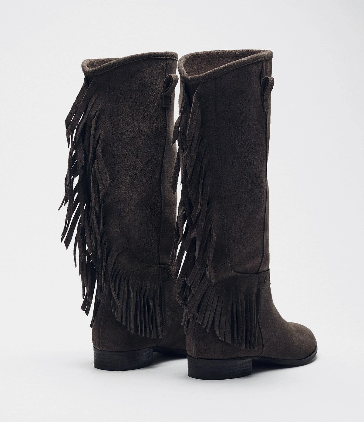 Stiefel Barfuß Tragen Fransenstiefel Fanny grau