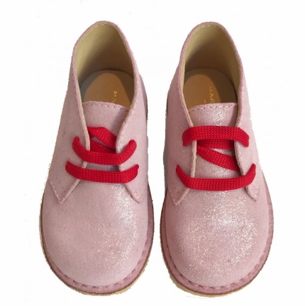 Marie Morenz Desert Boots Velour Rosa Kinder Lauflernschuh Stiefel Für Hallux Valgus