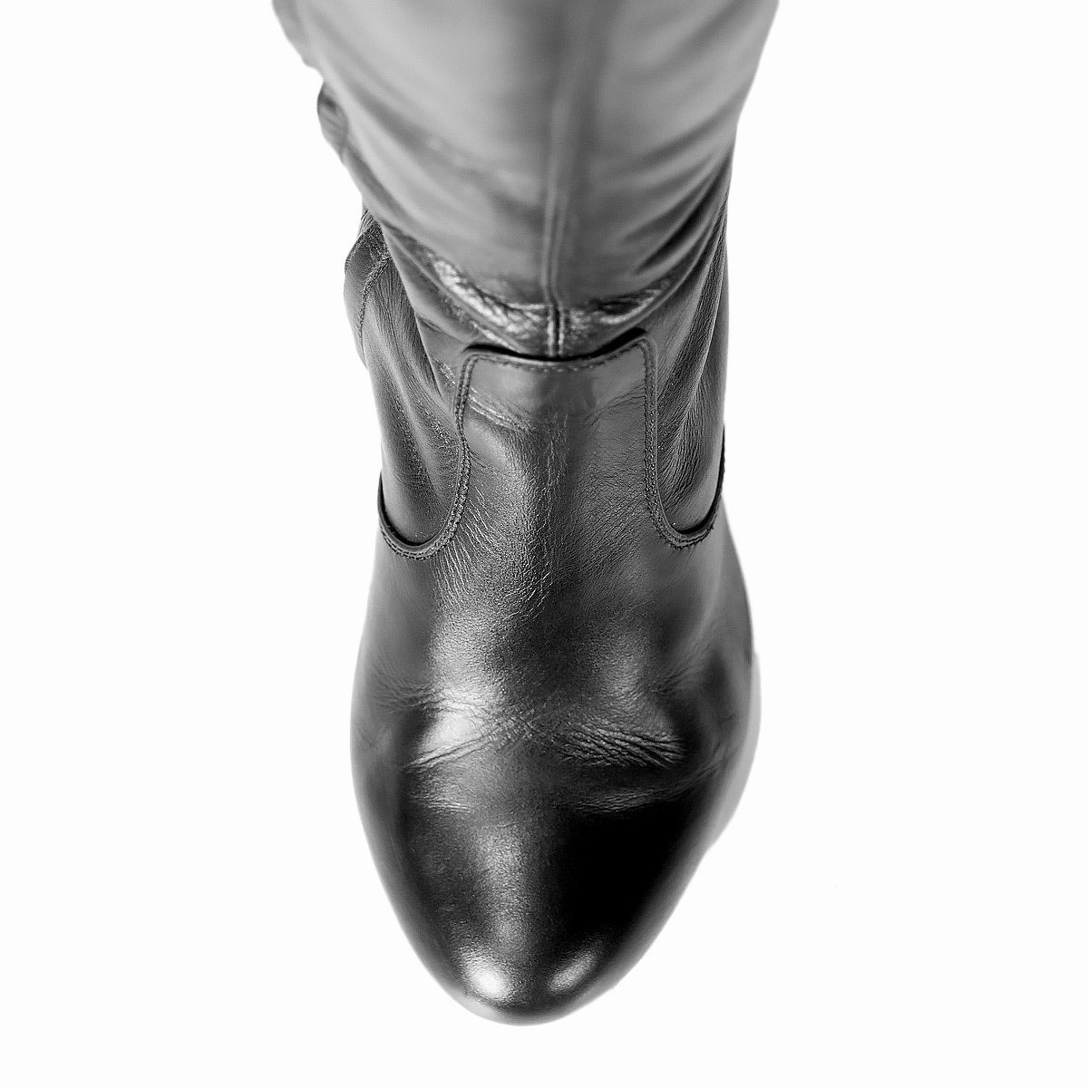 Overkneestiefel mit Blockabsatz und Schnalle (Modell 118) Leder camel Usha Stiefel