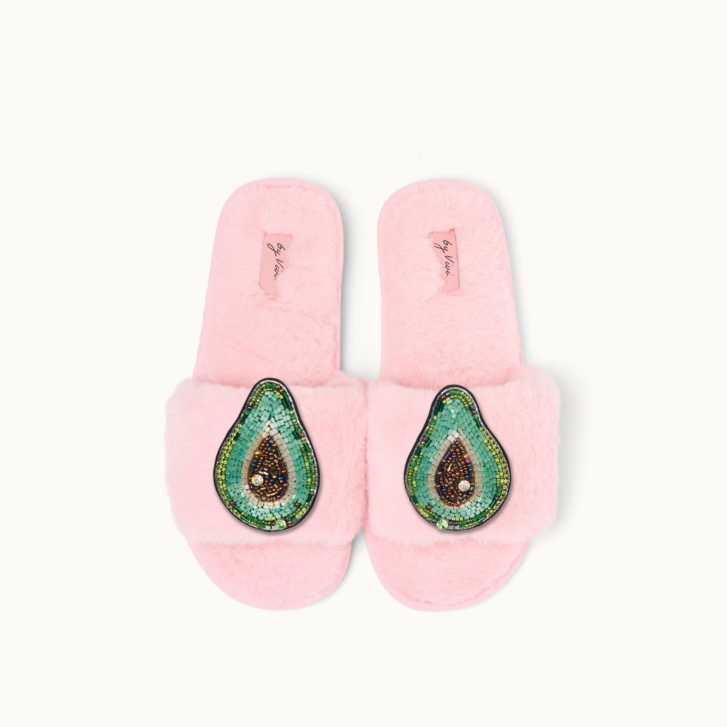 Pantoffeln Vegan Warm Brosche, Avocado