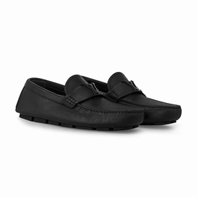 LV Monza Moccasin Black Buckle Fall Loafers