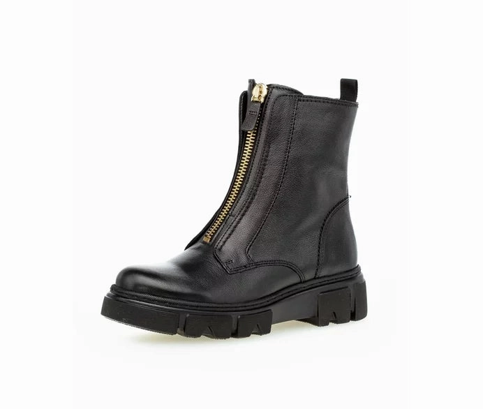 Gabor Biker- / Combat Boots schwarz Chunky gold Crocs Stiefeletten