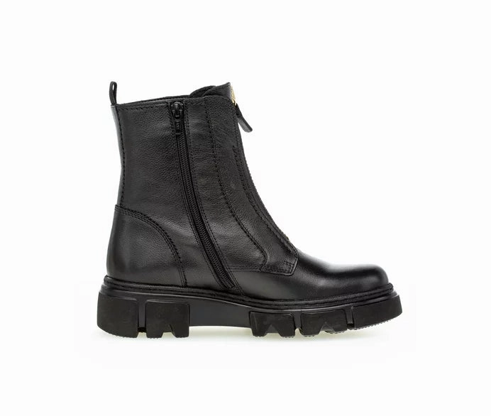 Passione Due Stiefeletten Gabor Biker- / Combat Boots schwarz Chunky gold