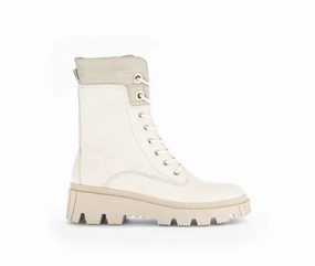 Stiefeletten Mit Weißer Sohle Gabor Biker Boots Beige Reiverschluss