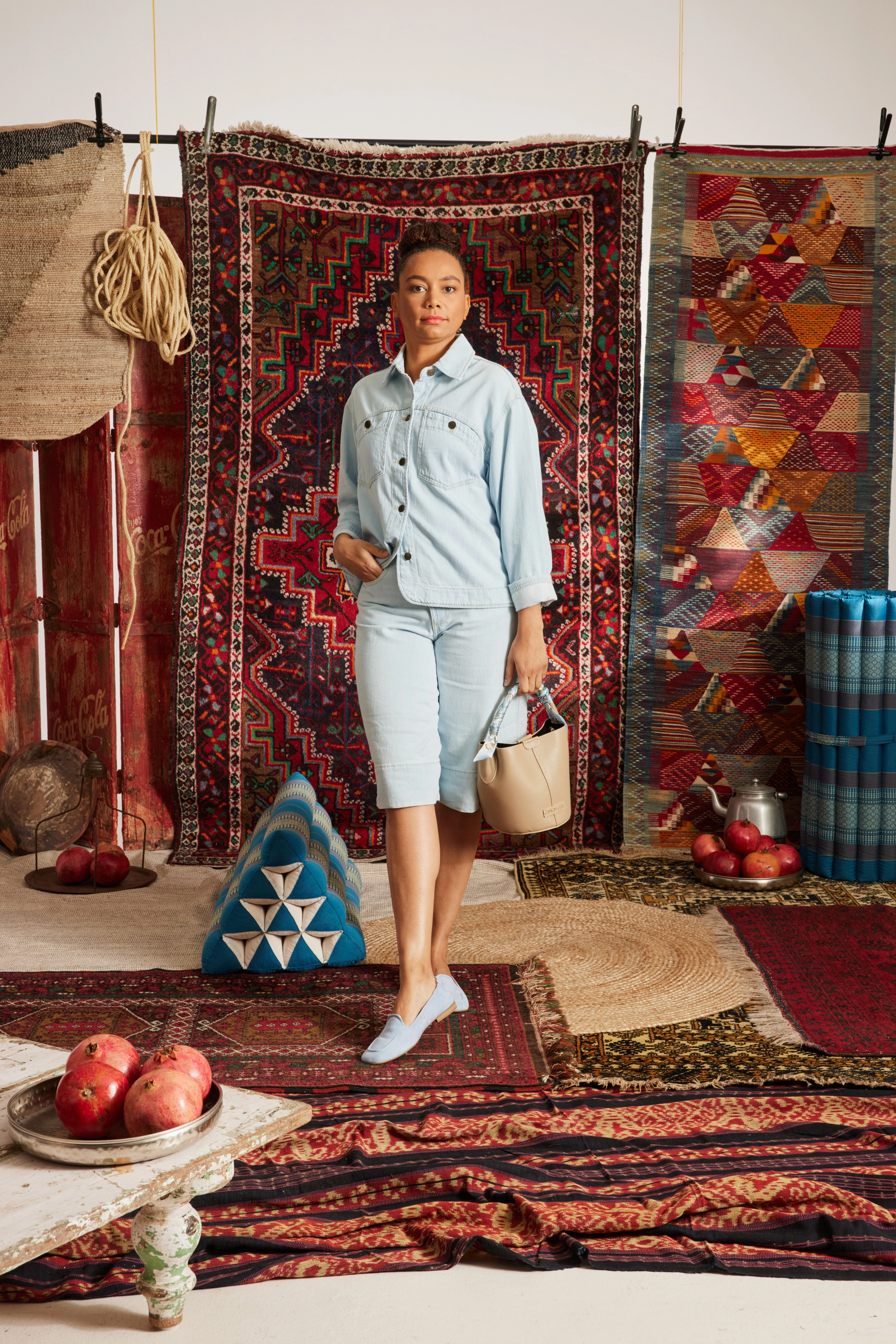 Italian Penny Loafers GABRIELLA Ballerina Loafer baby blue suede