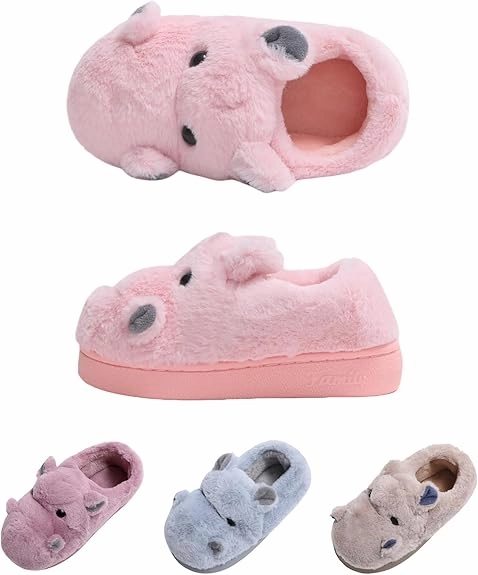 Pantoffeln Ddr Gemtliche Winter Hausschuhe fr Kinder - Weiche, Warme, Rutschfeste Plsch Pantoffeln fr Jungen & Mdchen - Baumwolle Kinderschuhe - S, Flauschig, Perfekt fr Kindergarten & Zuhause
