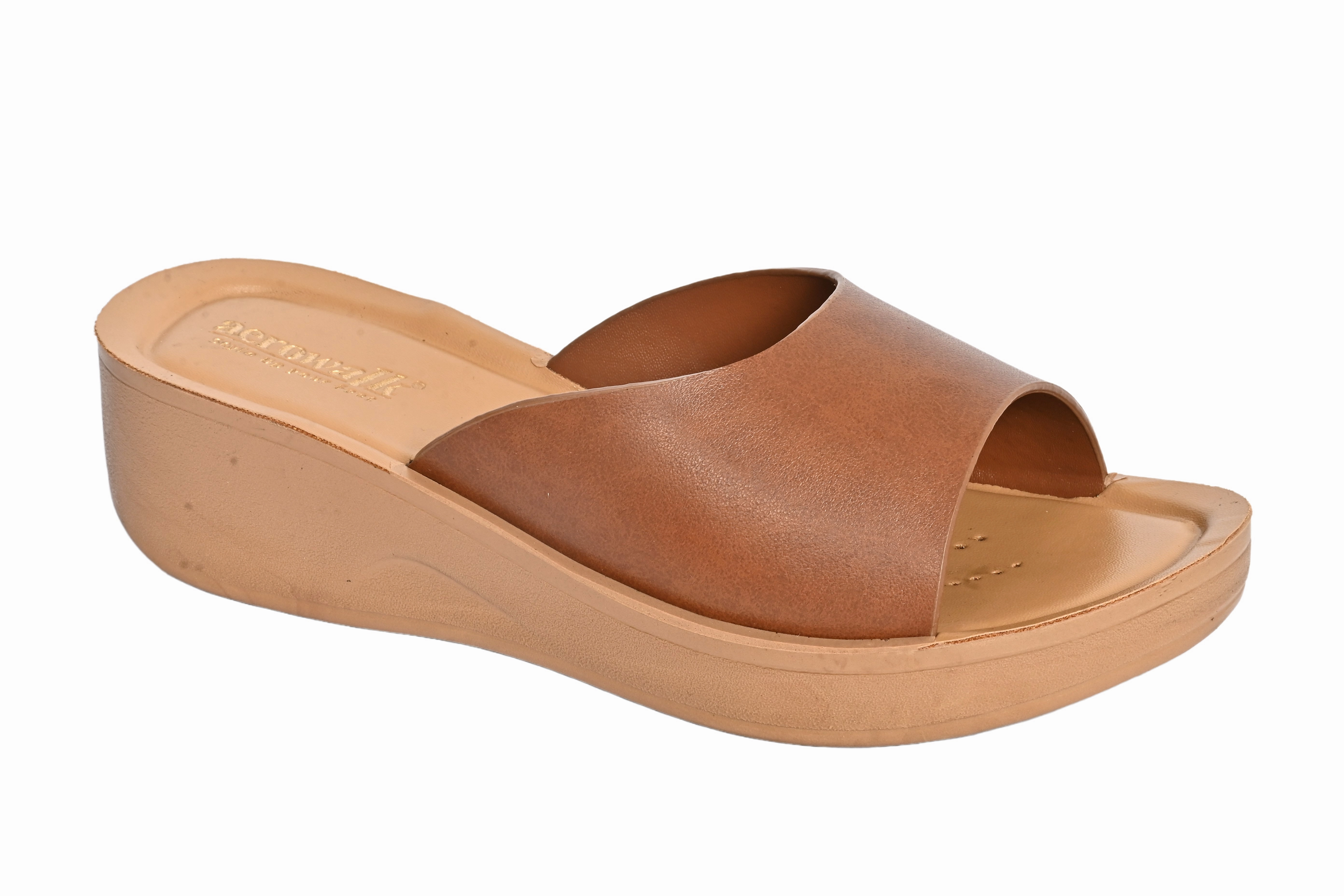 Aerowalk TAN Slipper with slip-on for female Pantoffeln Der Gewebten
