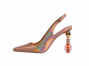 Ashley Kahen Slingback-Pumps Rosgold Sandalen Ohne Socken