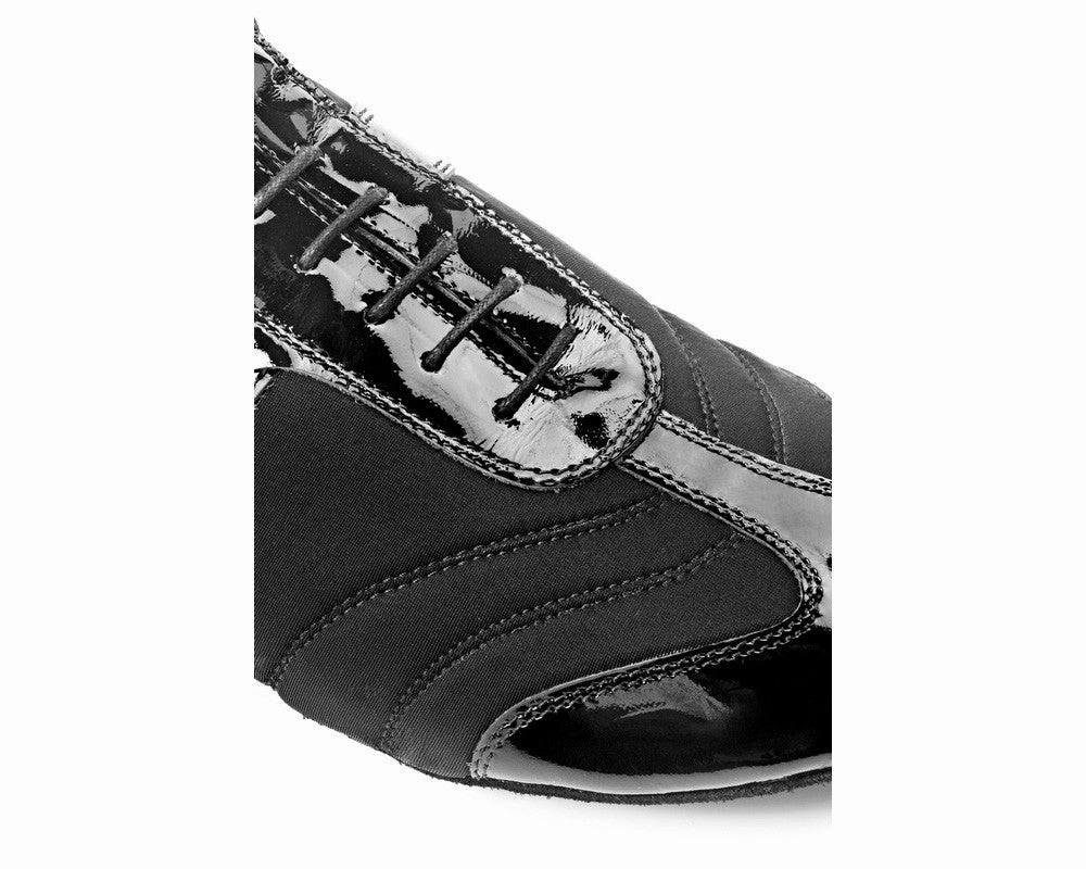 Arbeits Lederschuhe PD Pietro Premium Tanzschuhe in Black Lycra/Patent Pattern