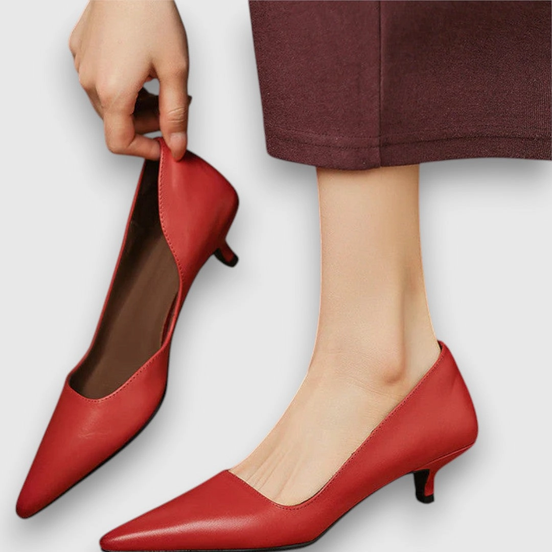 Lederschuhe Innensohle Pappe Veyra  Lederschuhe mit Kitten-Heel