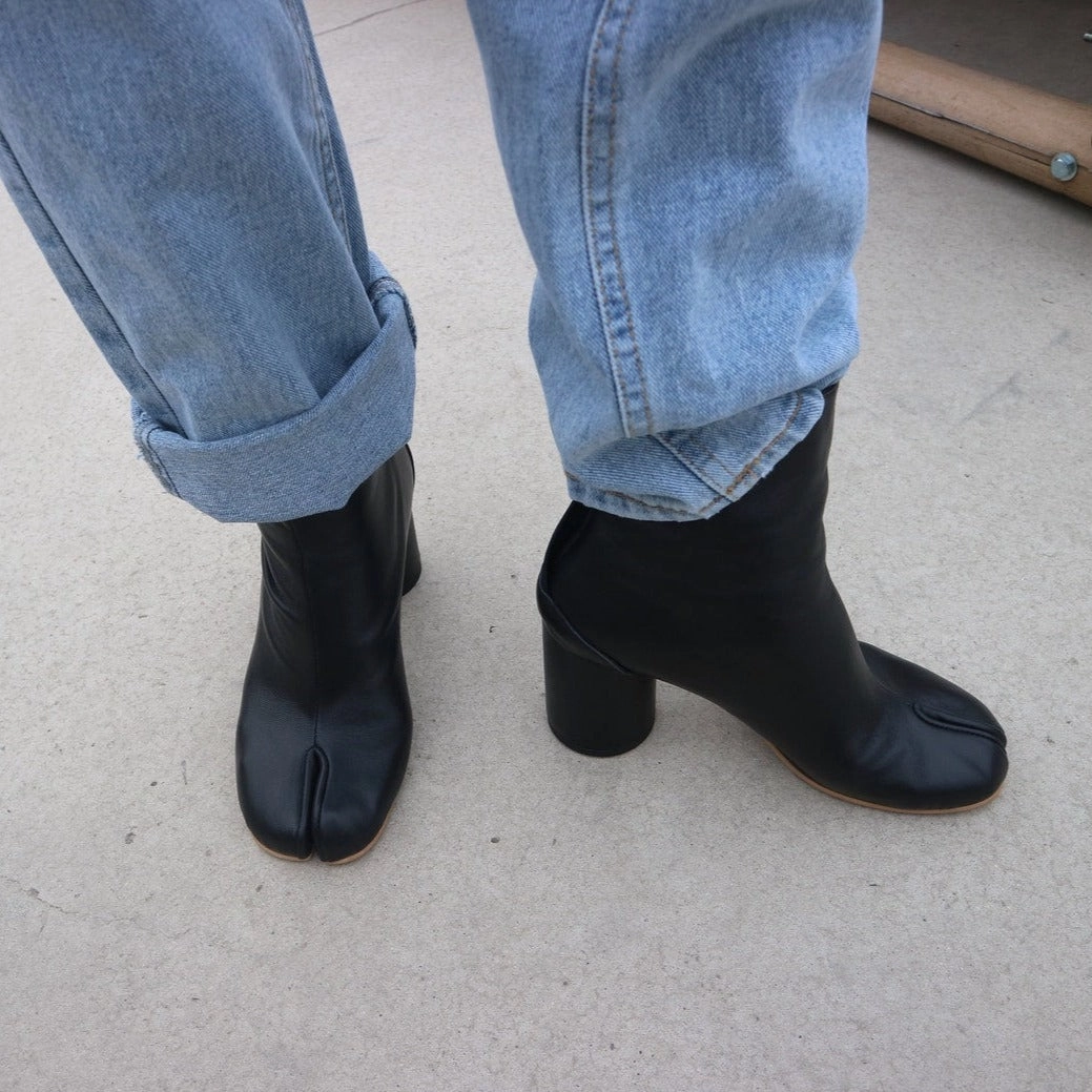 Stiefeletten 8cm Absatz Gloria | Lssige Stiefeletten mit geteilter Zehenpartie