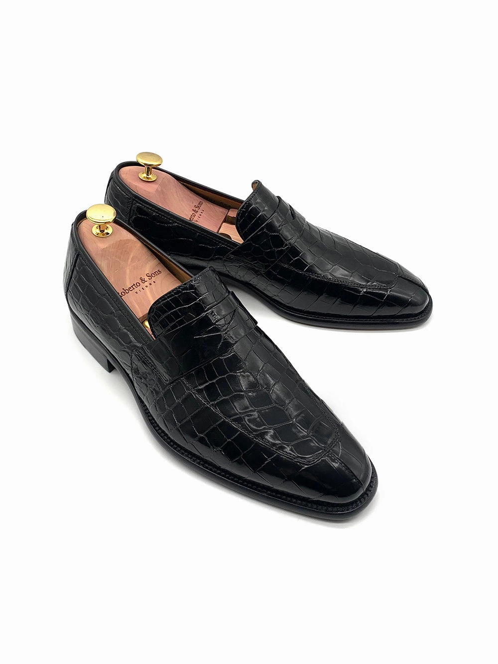Herrenschuh Loafer Crocodile - Niloticus Krokodilleder Schwarz Shoes Loafers Brown