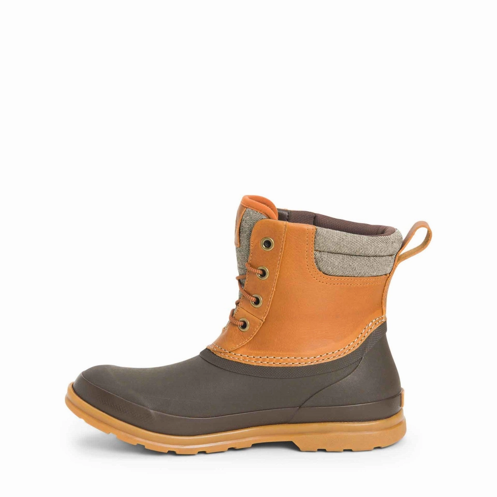 Herren Muck Originals Duck Leder-Kurzstiefel mit Schnrung | Tan/Dk Brown Stiefel Organizer