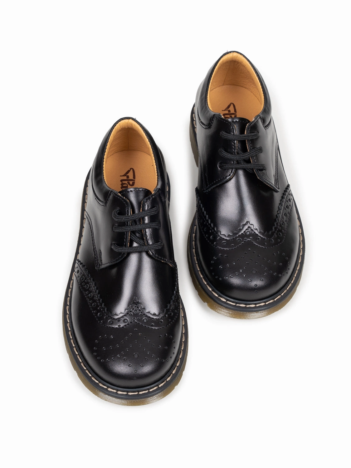 Halbschuhe aus Lackleder - Schwarz Lederschuhe Quietschen Zunge