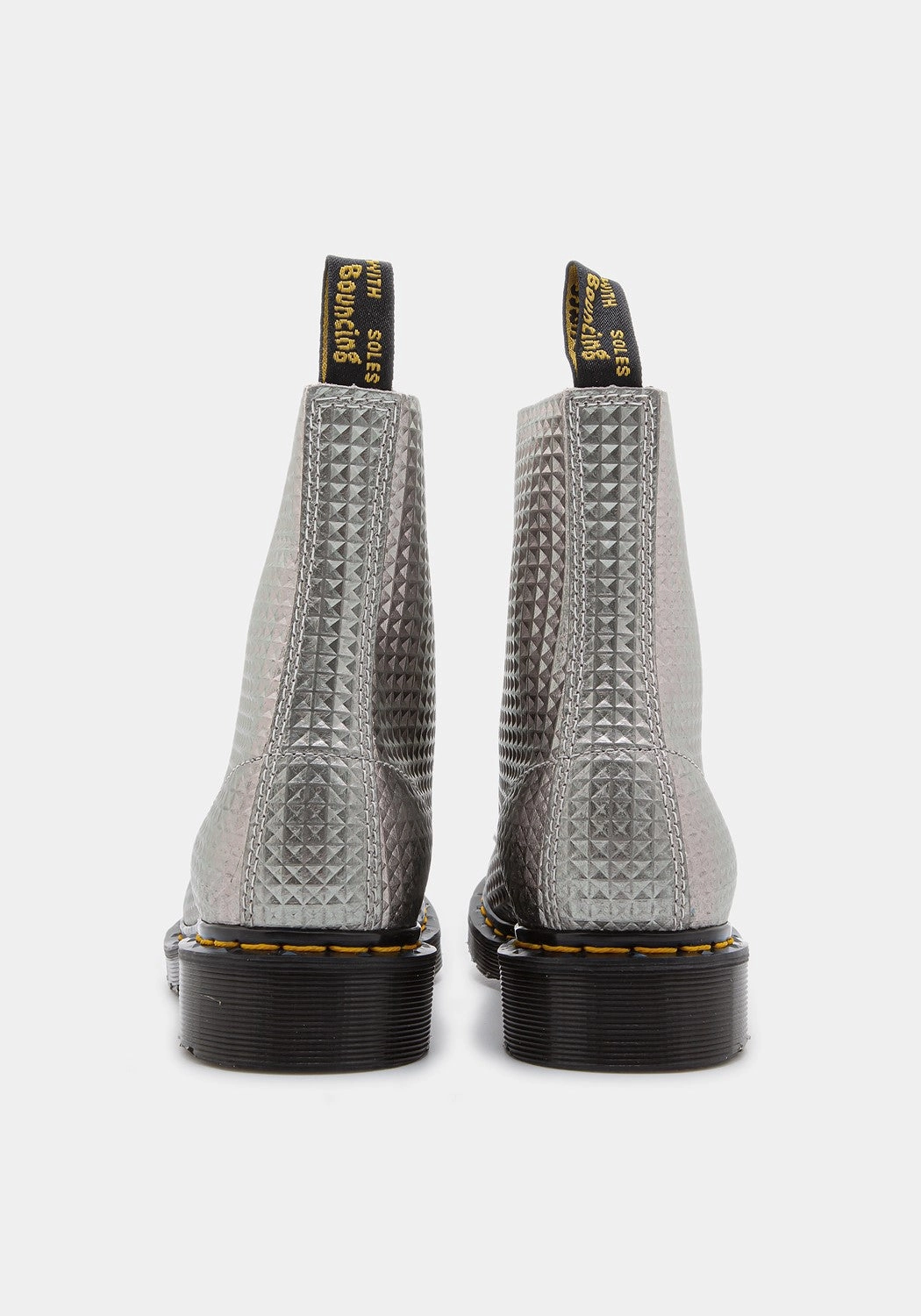 Hochgeschnürte Stiefel 1460 Pascal Studded Leather silver