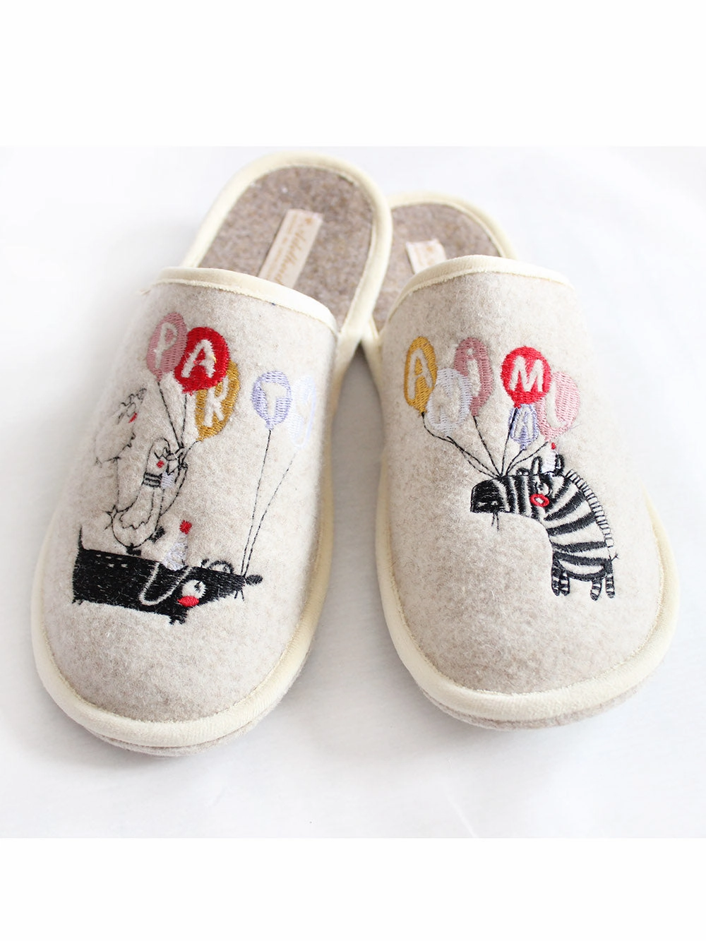 Lico Herren Natural Filz Man Pantoffeln Filzpantoffeln grau "PARTYanimal"