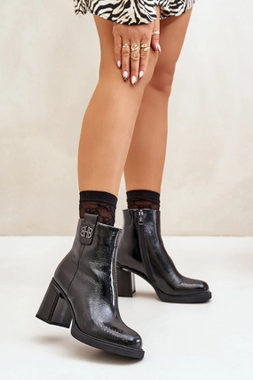 Heel boots model 200097 Step in style Burgundy Chelsea Boots