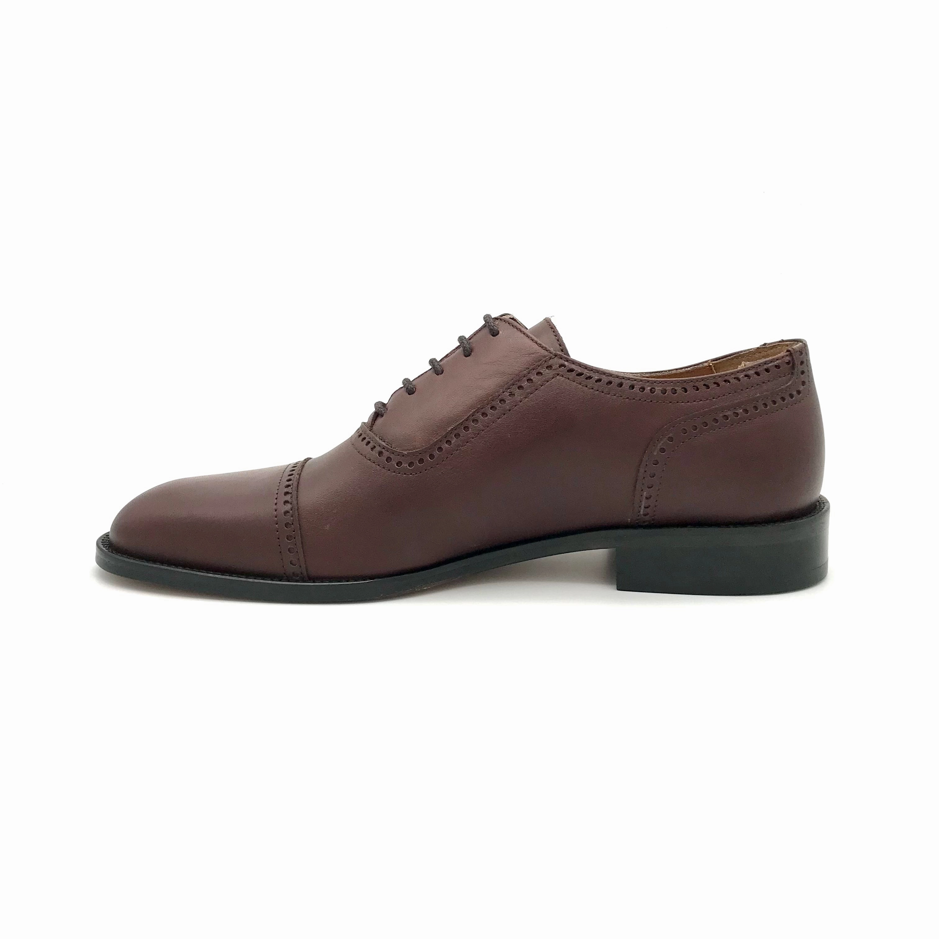Herren Business Schuhe Elegant Dunkelbraun Kerzenwachs Auf Lederschuhe