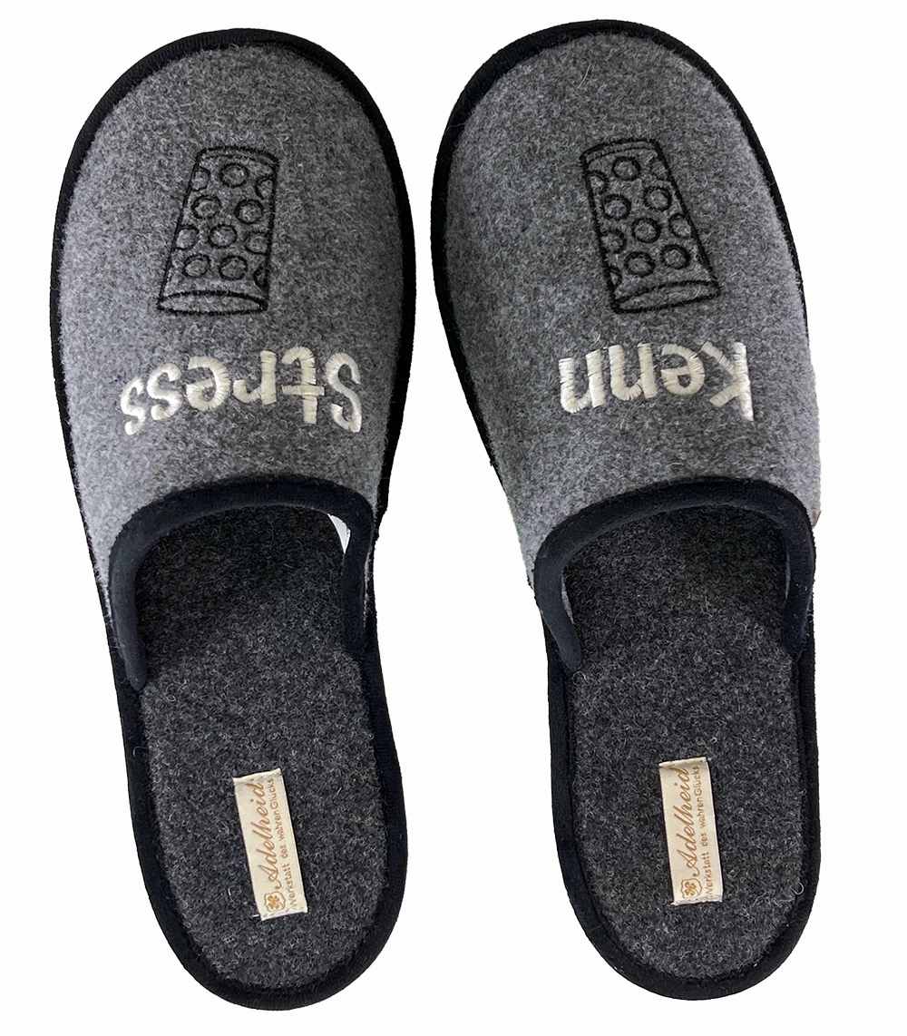 Leder Pantoffeln Mit Weicher Sohle HERREN FILZPANTOFFEL "Kenn Stress"