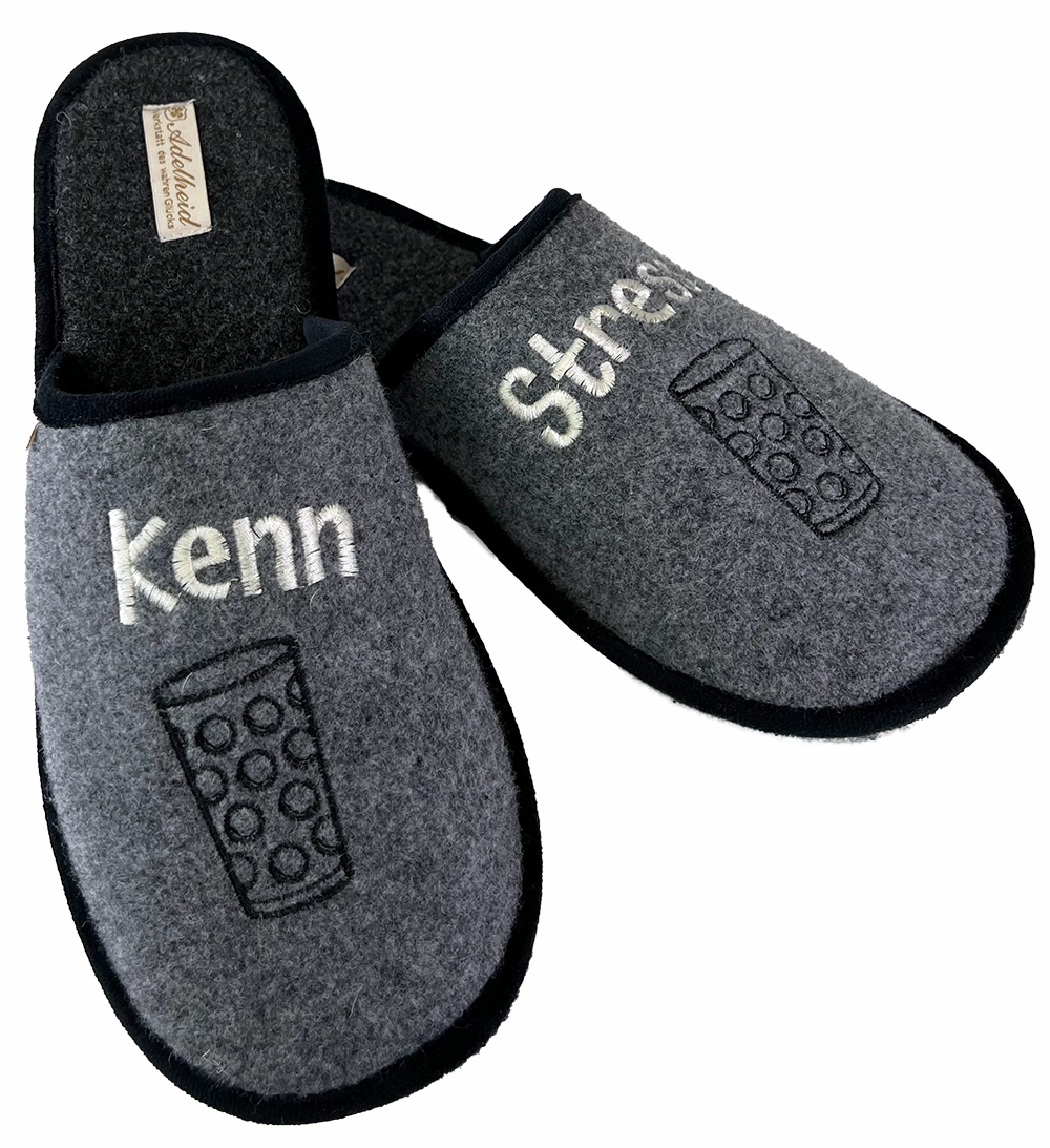 HERREN FILZPANTOFFEL "Kenn Stress" Pantoffeln Fell