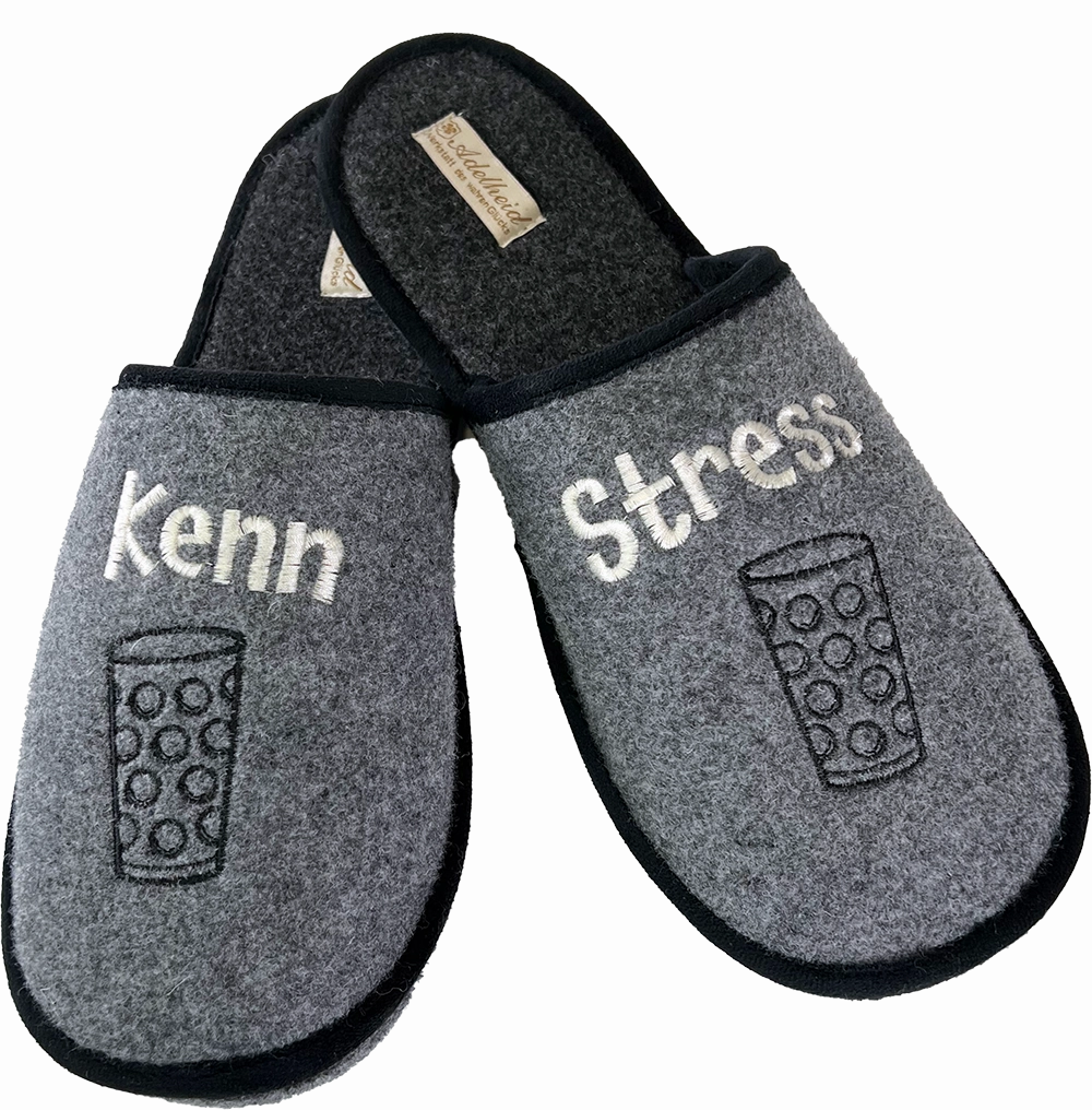 HERREN FILZPANTOFFEL "Kenn Stress" Suche Pantoffeln