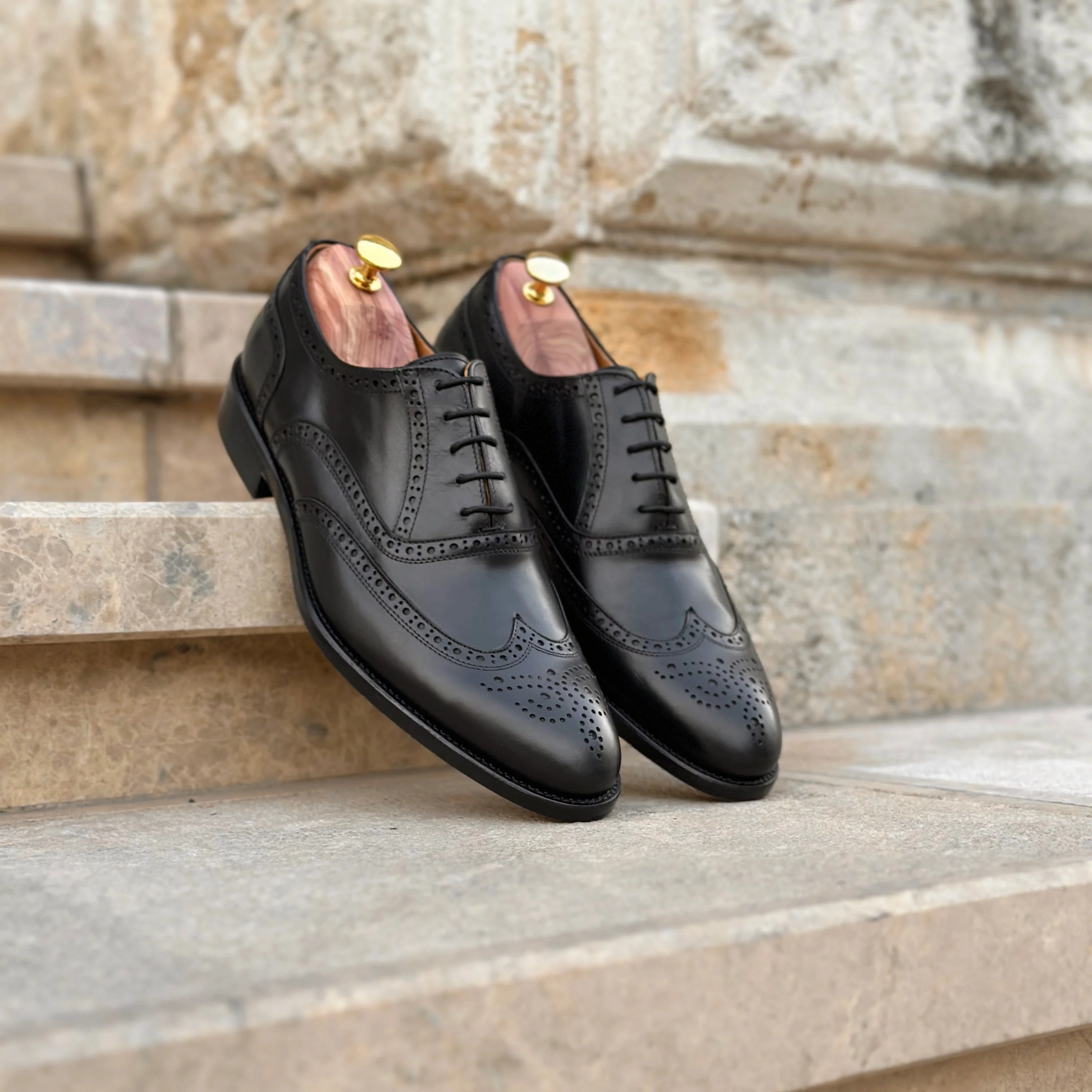 Vegane Lederschuhe Pflegen Herrenschuh Budapest Goodyear Welted - Kalbsleder Schwarz ( Limited Edition )