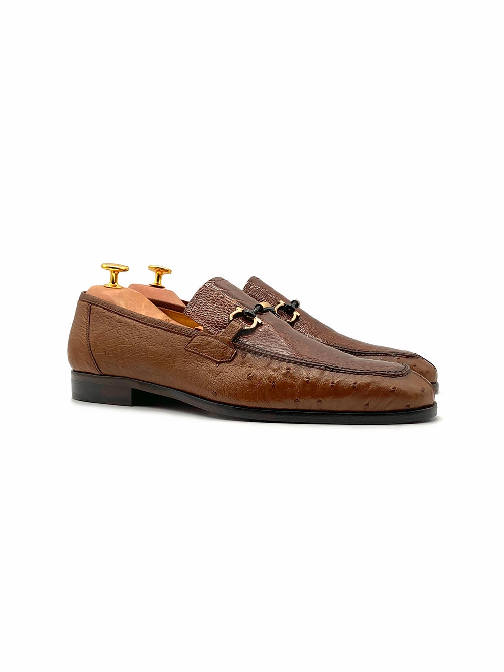 Herrenschuh Struzzo - Strauleder Cognac Half Loafers