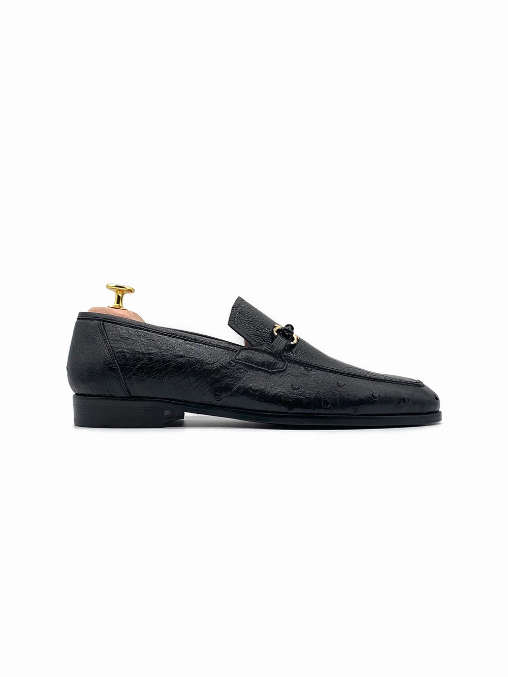 Herrenschuh Struzzo - Strauleder Schwarz Resoling Loafers