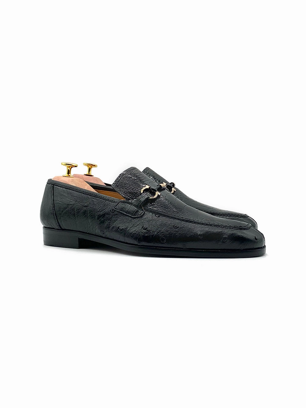 Loafers Sole Herrenschuh Struzzo - Strauleder Schwarz